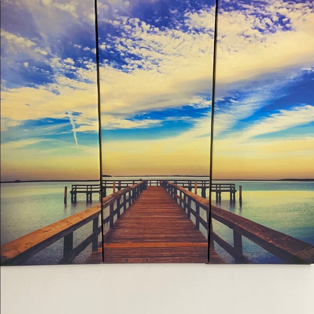 3 Piece Picture of Dock on Canvas